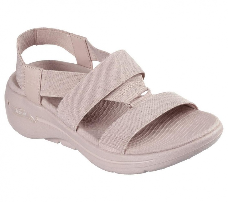 Pink Skechers Go Walk Arch Fit - Pleasant Women's Sandals | ZLPW-38245