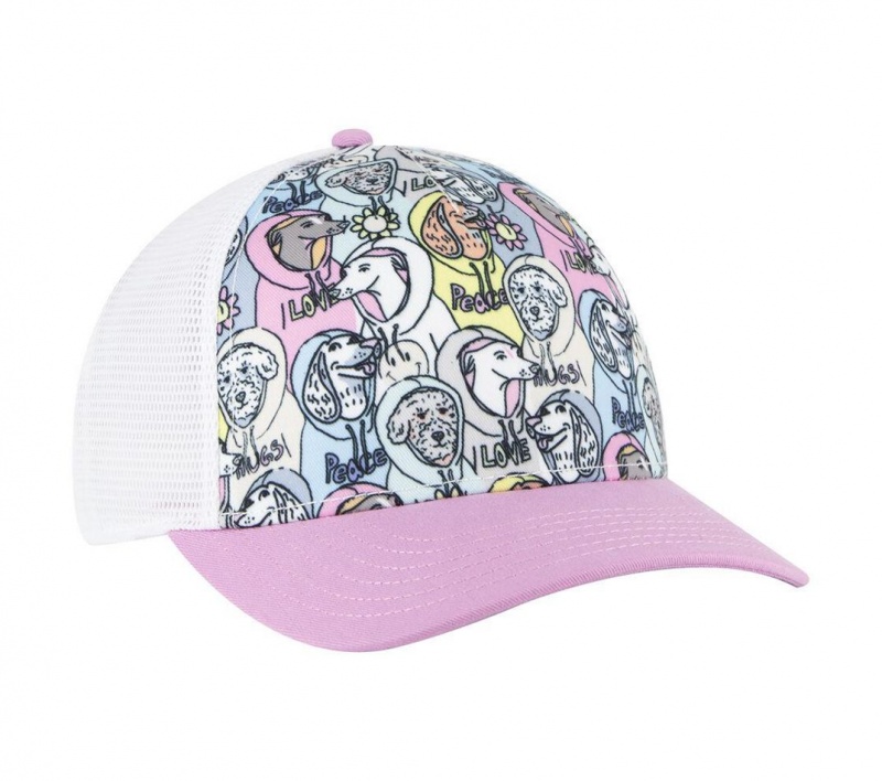 Pink Skechers In The Hood Trucker Women's Hats | XUTO-19248