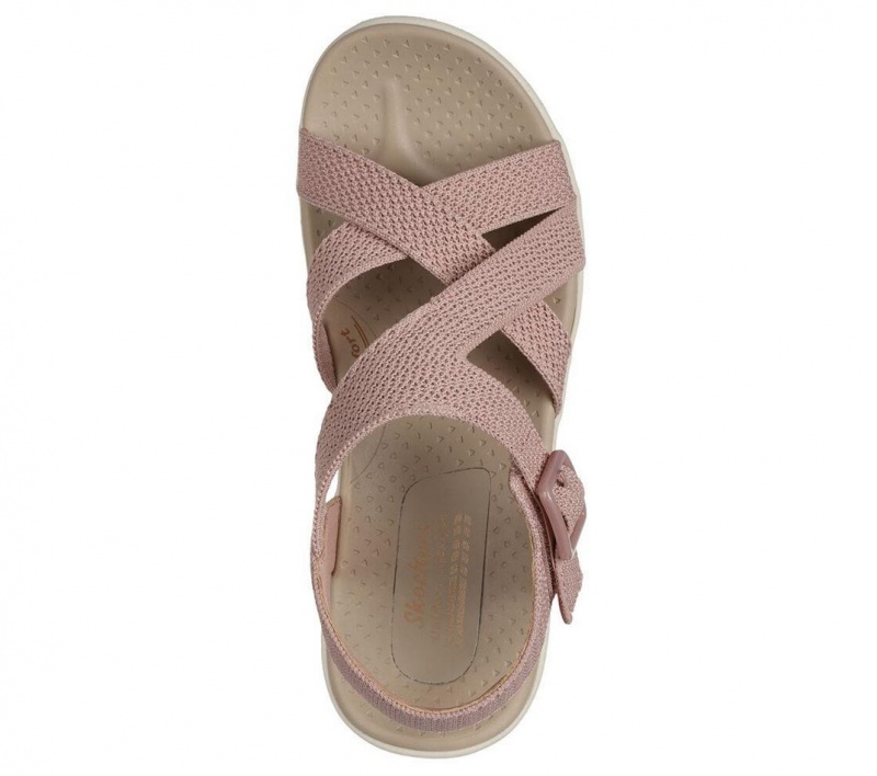 Pink Skechers Reggae Cup - Clean Lines Women's Sandals | MENP-30856