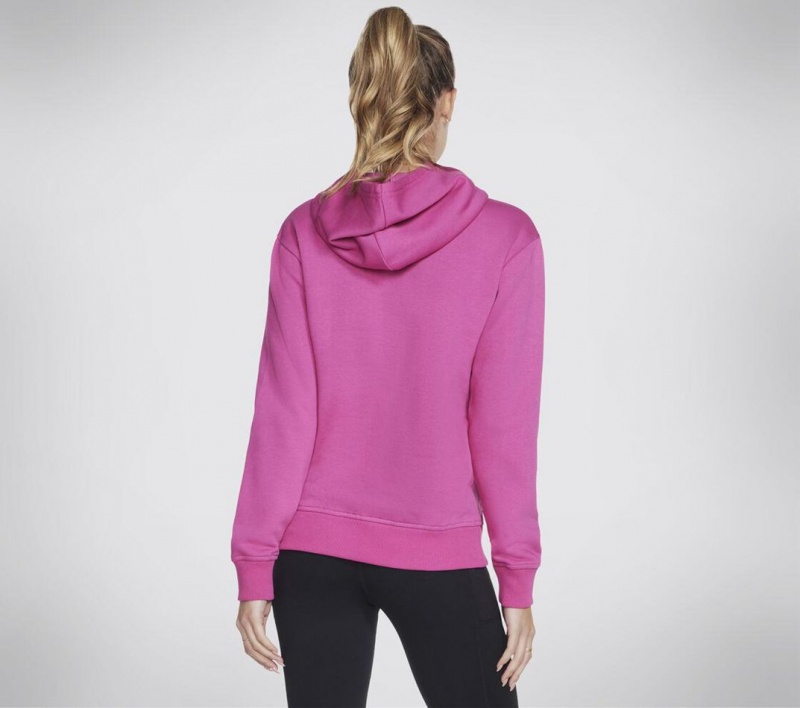 Pink Skechers Signature Pullover Women's Hoodie | GZFS-02571