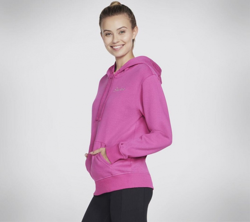 Pink Skechers Signature Pullover Women's Hoodie | GZFS-02571