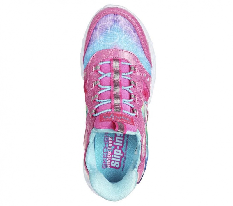 Pink Skechers Slip-ins: Infinite Heart Lights Girls' Sneakers | IMAQ-75649