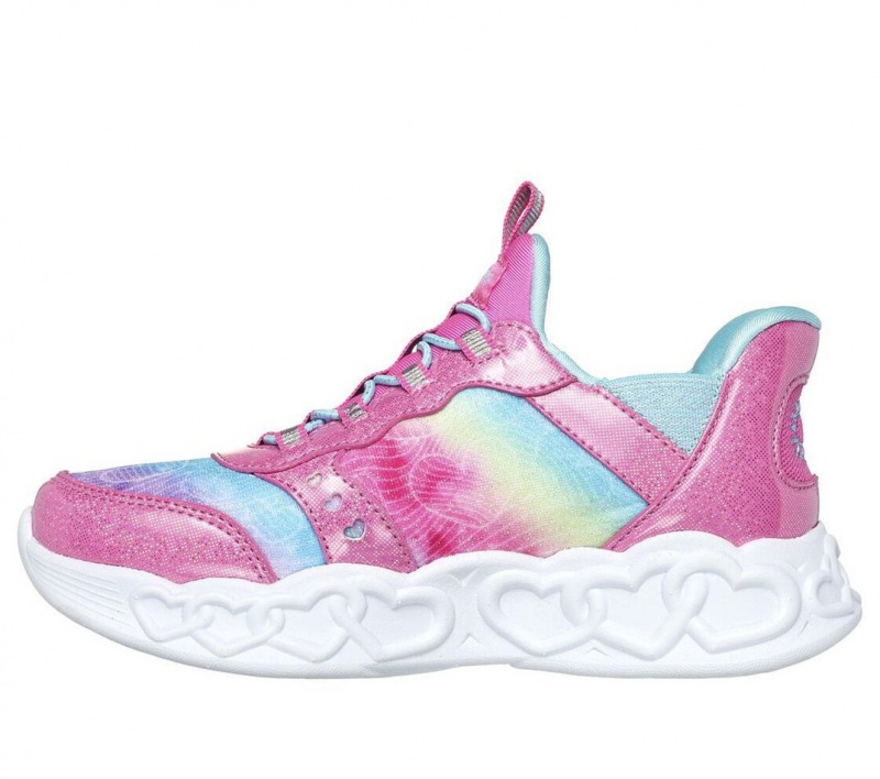 Pink Skechers Slip-ins: Infinite Heart Lights Girls' Sneakers | IMAQ-75649