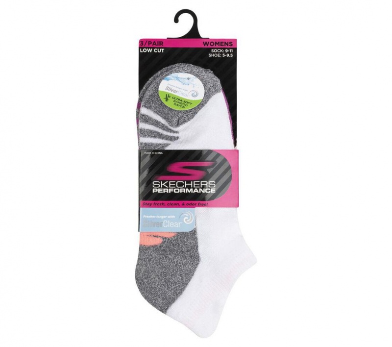 Pink Skechers Terry Low Cut - 3 Pack Women's Socks | TRSH-01587