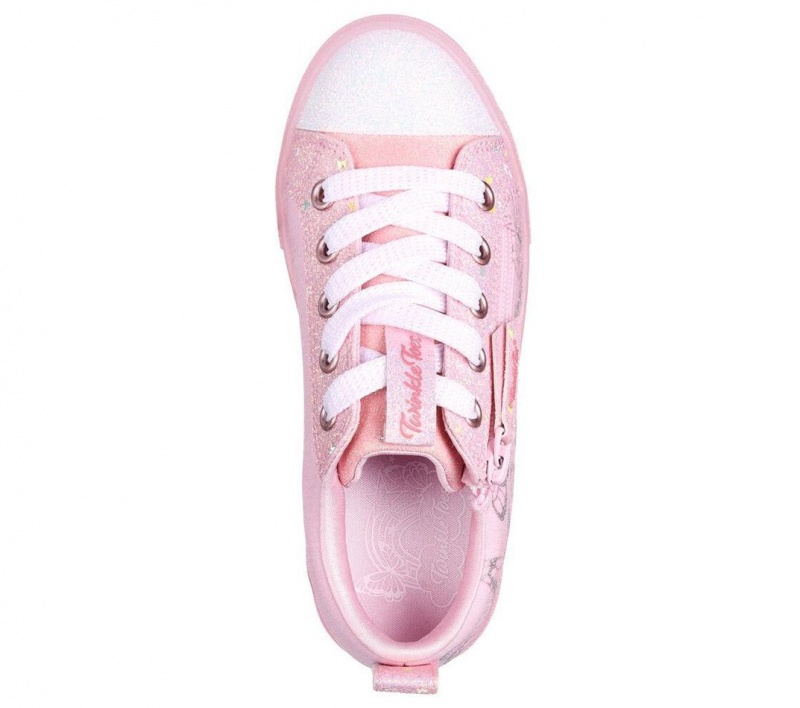 Pink Skechers Twinkle Toes: Twinkle Sparks Ice - Heather So Fly Girls' Walking Shoes | PKHV-23907