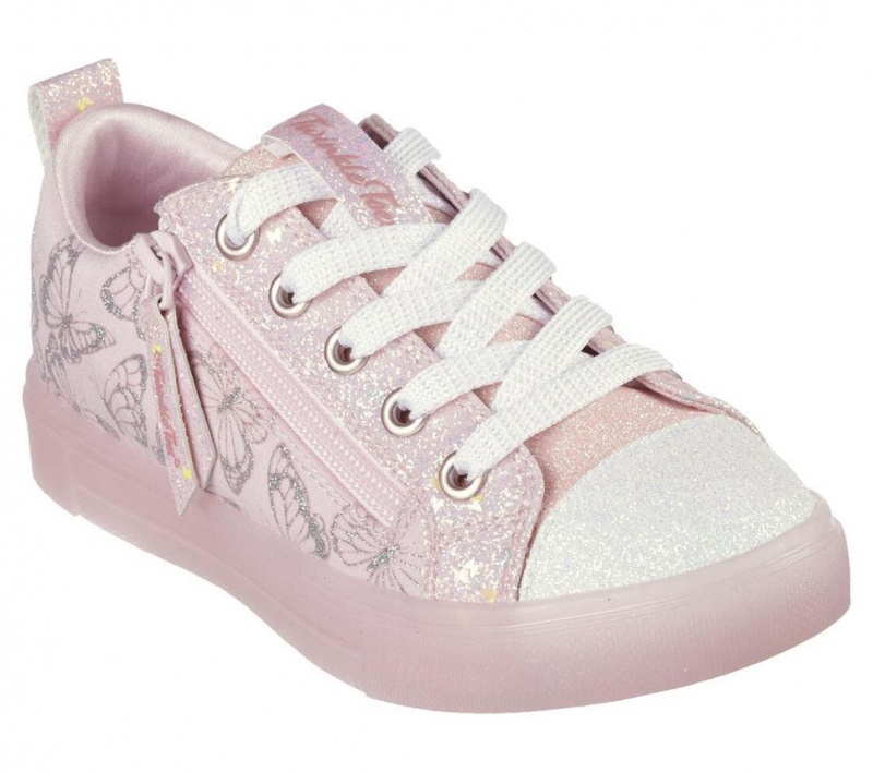 Pink Skechers Twinkle Toes: Twinkle Sparks Ice - Heather So Fly Girls' Walking Shoes | PKHV-23907