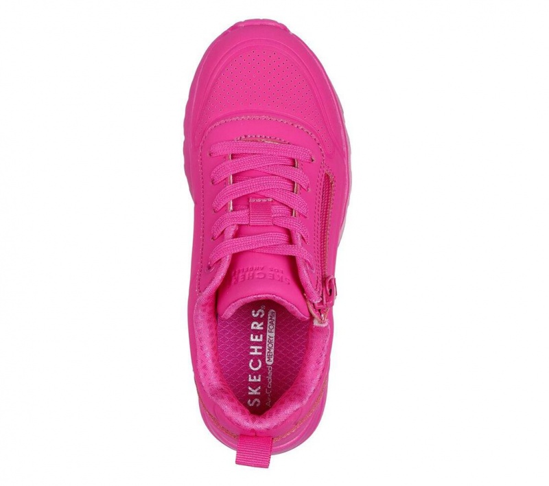 Pink Skechers Uno Lite - Neon Zip Girls' Sneakers | ACBF-24176