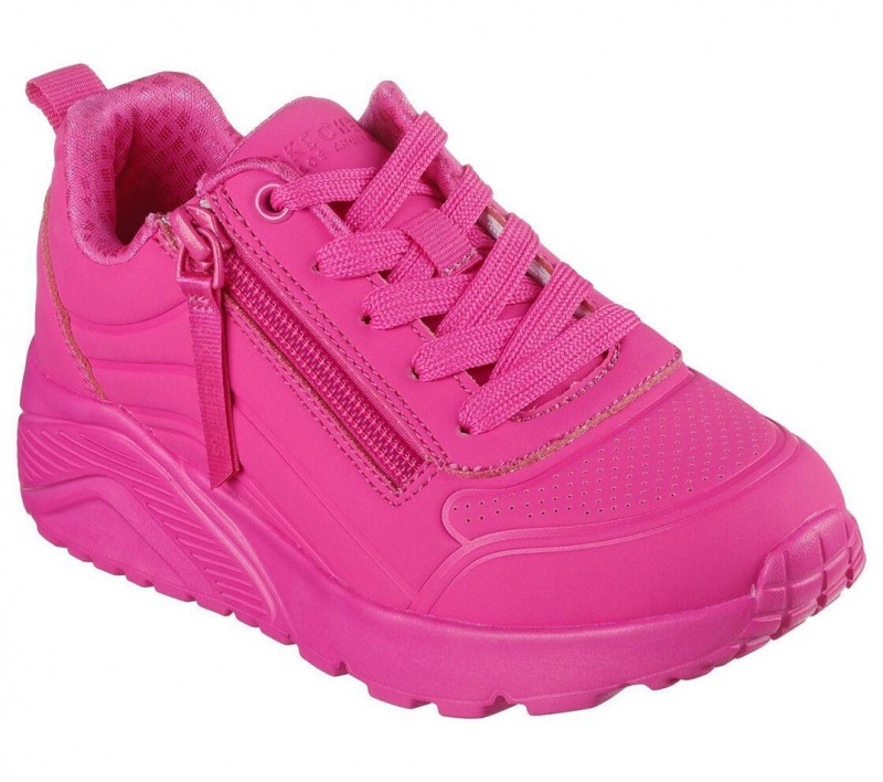 Pink Skechers Uno Lite - Neon Zip Girls' Sneakers | ACBF-24176