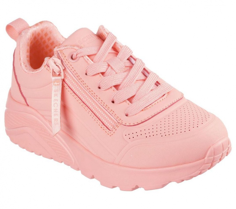 Pink Skechers Uno Lite - Neon Zip Girls' Sneakers | AVLB-37819