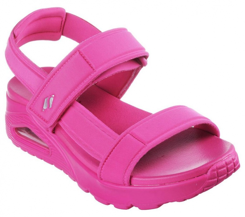 Pink Skechers Uno - Fun Stand Women's Sandals | MDTY-96837