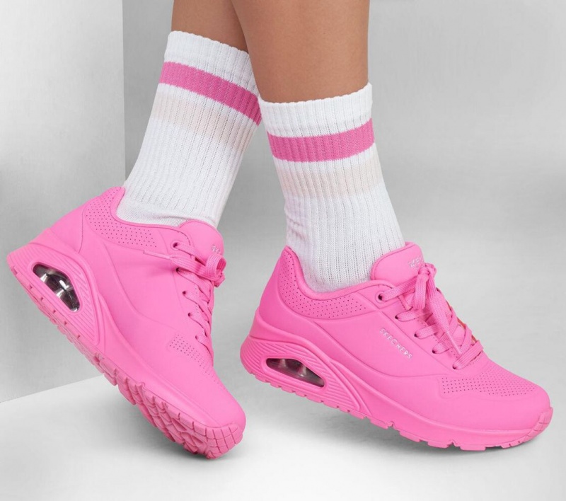 Pink Skechers Uno - Stand On Air Women's Sneakers | GNWL-04589