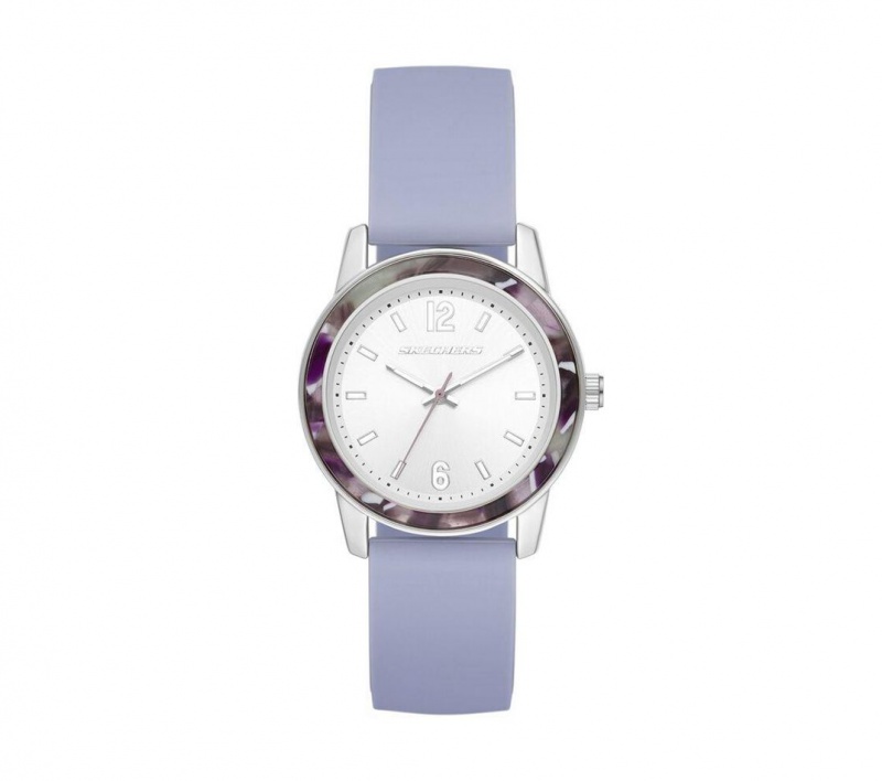 Purple Skechers Accented Bezel Purple Women\'s Watch | OMKJ-39741