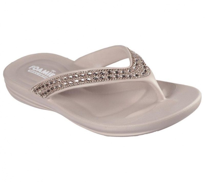 Purple Skechers Foamies: Glitzy Women's Sandals | TJUS-43156