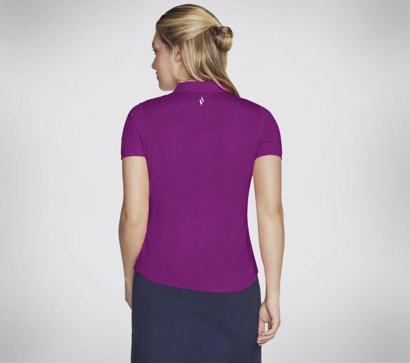 Purple Skechers Go Dri Swift Club Polo Women's T-Shirt | XUPW-53920