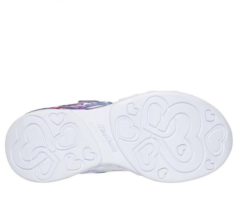 Purple Skechers Infinite Heart Lights - Color Lovin Girls' Sneakers | IQEN-18406