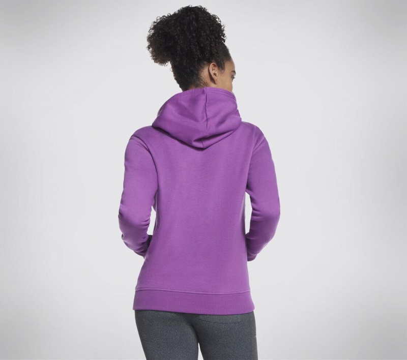 Purple Skechers Signature Pullover Women's Hoodie | LRGC-80472