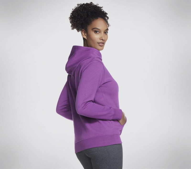 Purple Skechers Signature Pullover Women's Hoodie | LRGC-80472