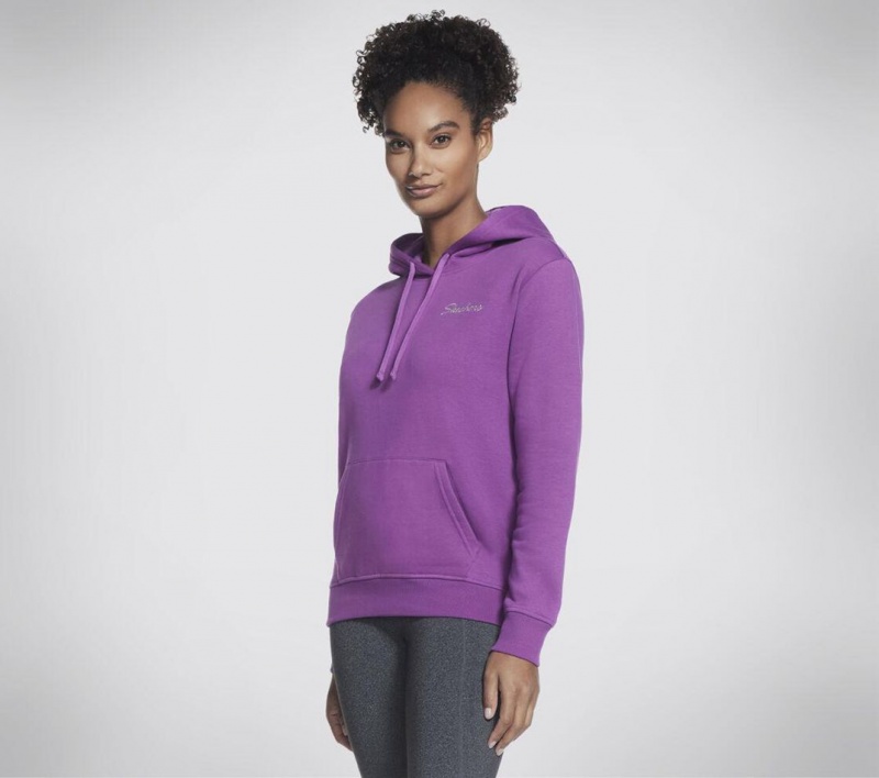 Purple Skechers Signature Pullover Women's Hoodie | LRGC-80472