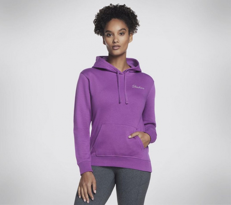 Purple Skechers Signature Pullover Women\'s Hoodie | LRGC-80472