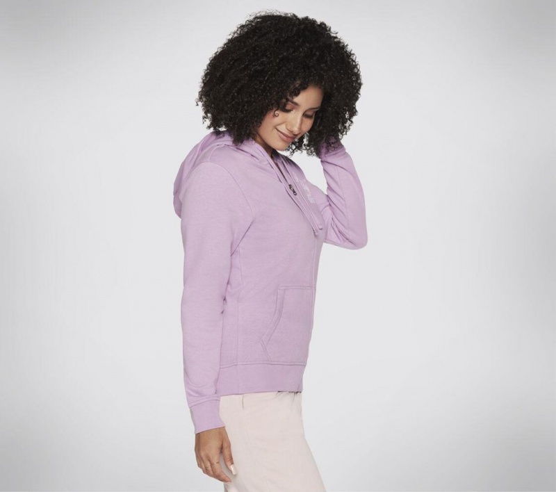 Purple Skechers Skech-sweats Coastal Outline Fz Women's Hoodie | PJSW-96514