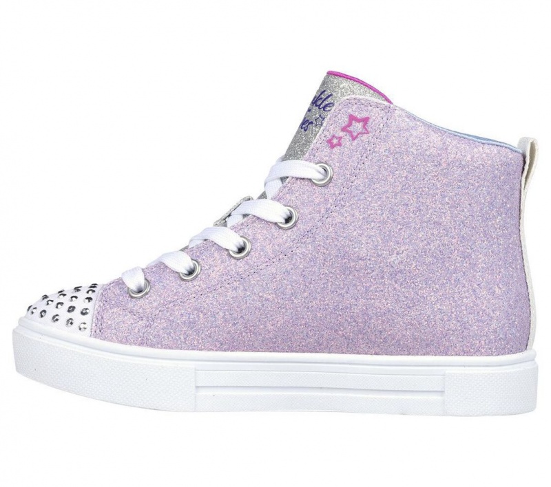 Purple Skechers Twinkle Toes: Twinkle Sparks - Galaxy Glitz Girls' Walking Shoes | VSOA-59716