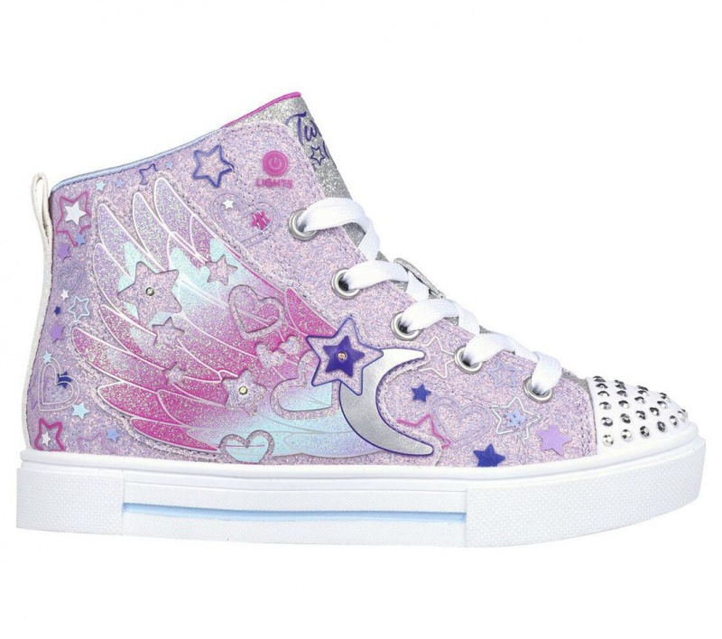 Purple Skechers Twinkle Toes: Twinkle Sparks - Galaxy Glitz Girls\' Walking Shoes | VSOA-59716