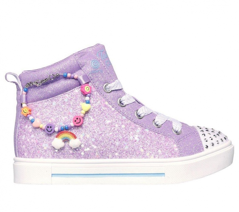 Purple Skechers Twinkle Toes: Twinkle Sparks - Charm Bestie Girls\' Walking Shoes | RPZH-64721