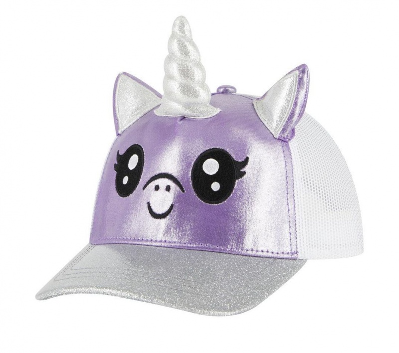 Purple Skechers Unicorn Sparkle Trucker Women\'s Hats | OGNS-34078