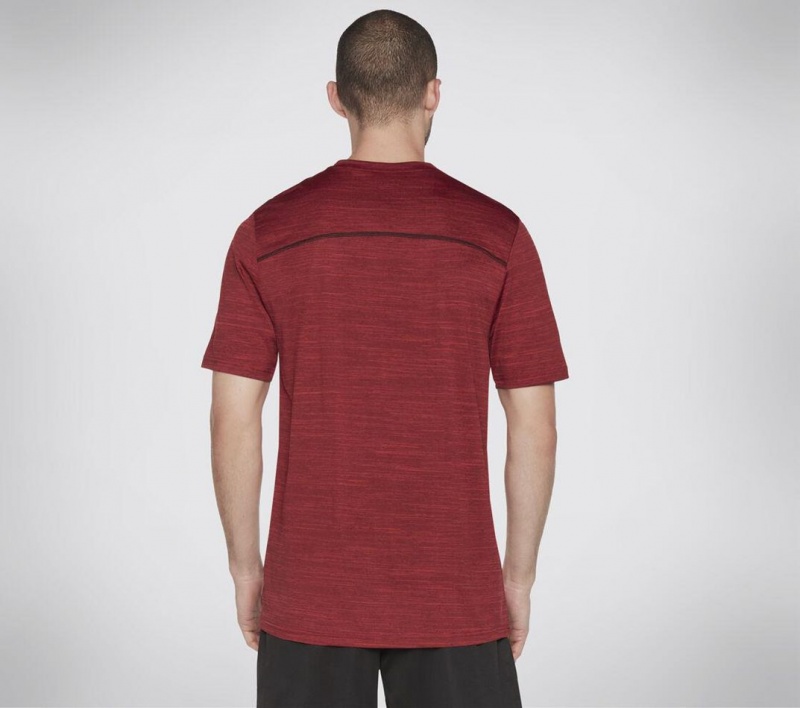 Red Skechers Apparel On The Road Men's T-Shirt | UQOW-29304