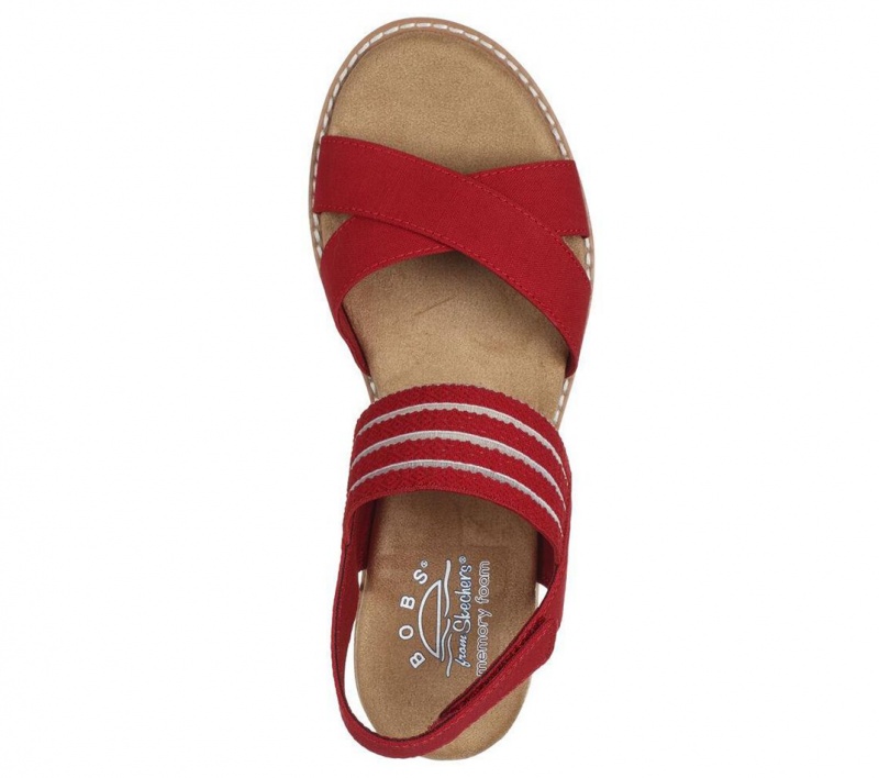 Red Skechers Bobs Desert Kiss - Shore Enough Women's Sandals | SAZP-23046