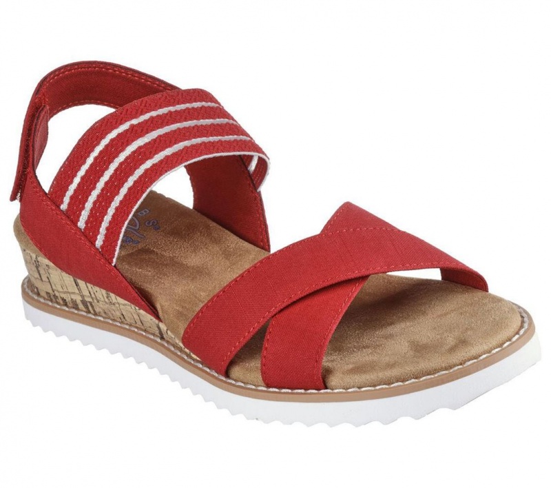 Red Skechers Bobs Desert Kiss - Shore Enough Women's Sandals | SAZP-23046