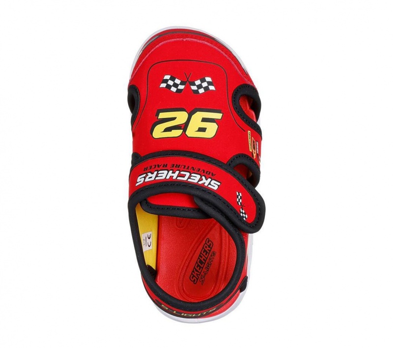 Red Skechers S Lights: Hypno-flash - Hydro-fun Boys' Sandals | FLNE-97518