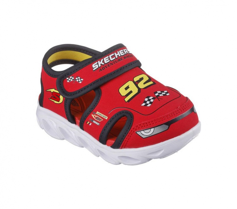 Red Skechers S Lights: Hypno-flash - Hydro-fun Boys' Sandals | FLNE-97518