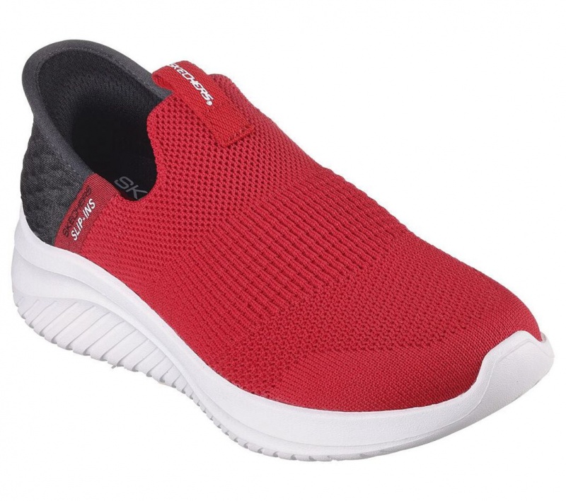 Red Skechers Slip-ins: Ultra Flex 3.0 - Smooth Step Boys' Sneakers | ZVPN-48195