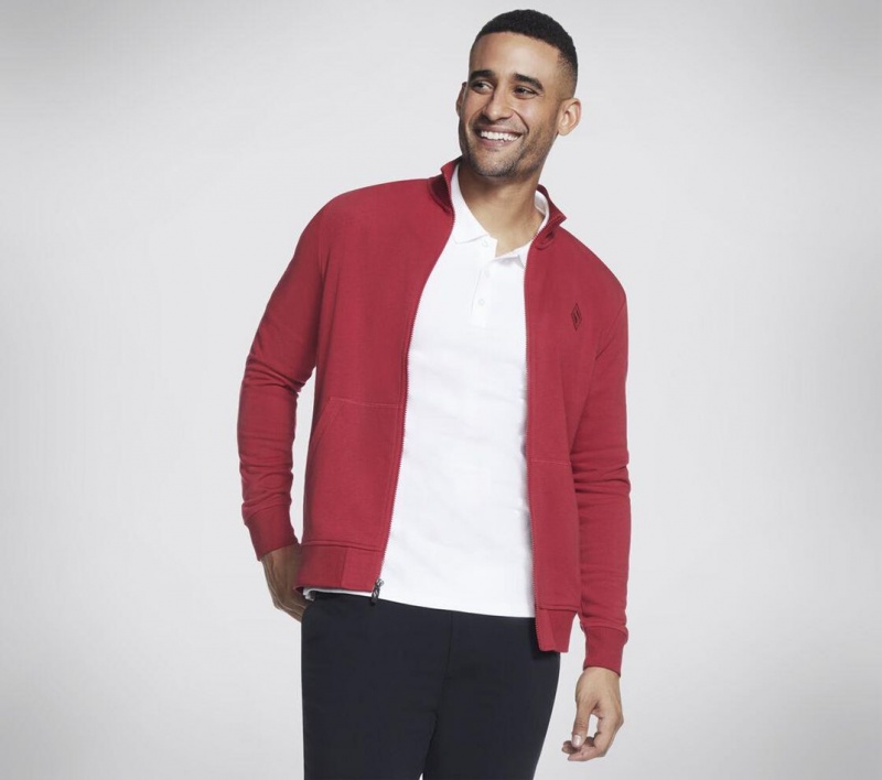 Red Skechers The Hoodless Hoodie Go Walk Everywhere Men's Jackets | DGTH-43527