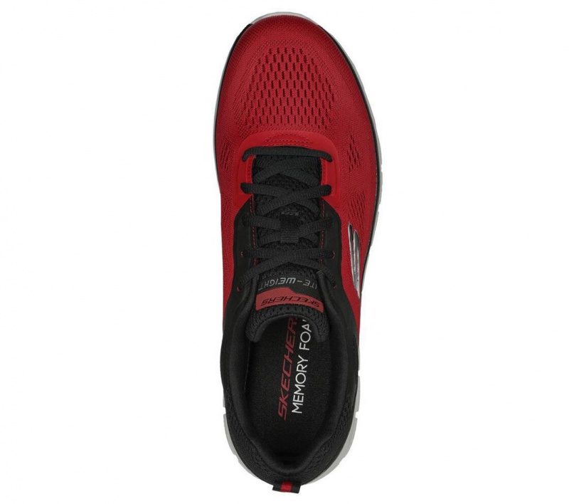 Red Skechers Track - Broader Men's Sneakers | QSMO-20874