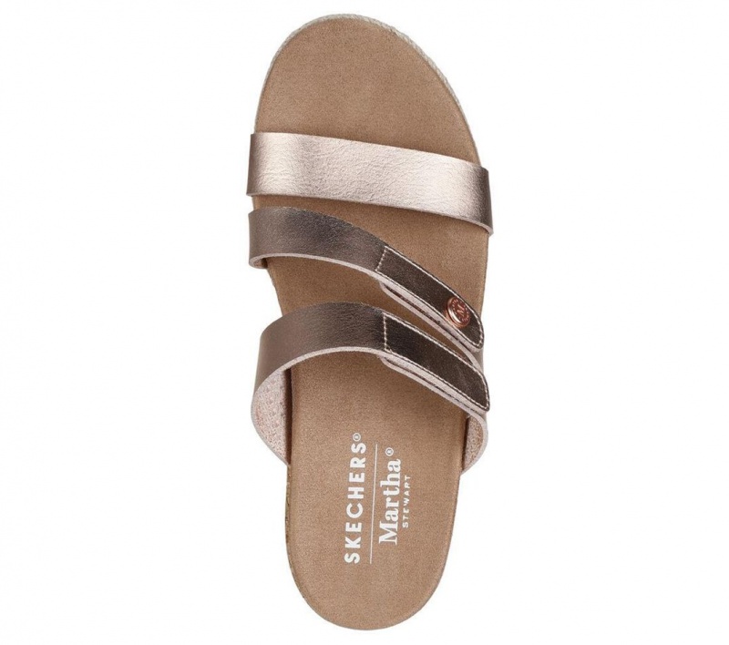 Silver Skechers Martha Stewart: Breezie - Shiny Luster Women's Sandals | QLZV-02135