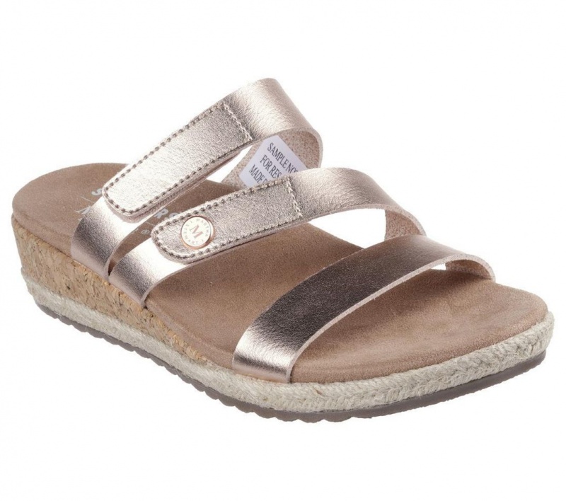 Silver Skechers Martha Stewart: Breezie - Shiny Luster Women's Sandals | QLZV-02135