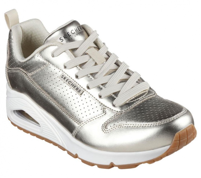 Silver Skechers Uno - Metallixs Women's Sneakers | XGBF-08543