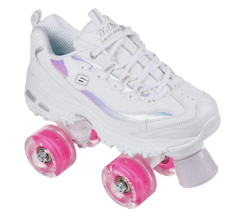 White Skechers 4 Wheeler - Fly Cruiser Women's Walking Shoes | ZADL-83671