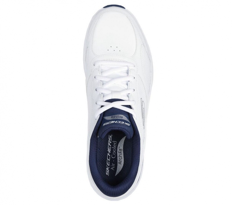 White Skechers Arch Fit 2.0 - Safehouse Men's Sneakers | XDQJ-37945