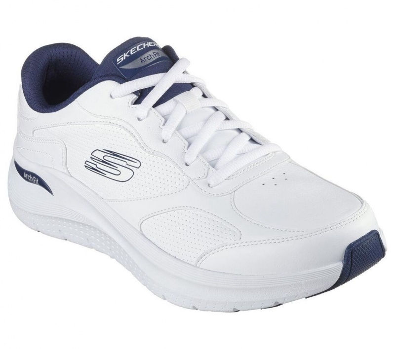 White Skechers Arch Fit 2.0 - Safehouse Men's Sneakers | XDQJ-37945