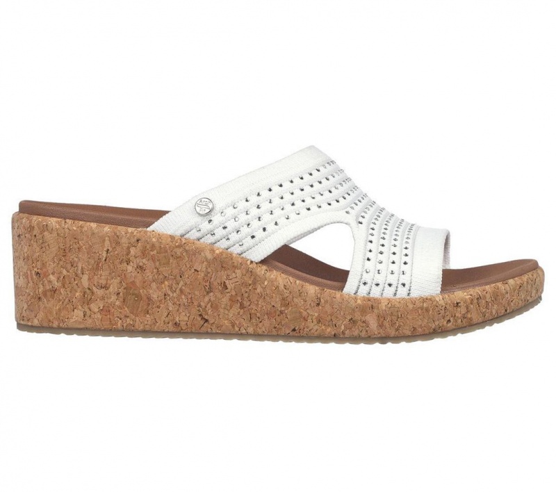 White Skechers Arch Fit Beverlee - Sweet Lacey Women's Sandals | KYPS-01893