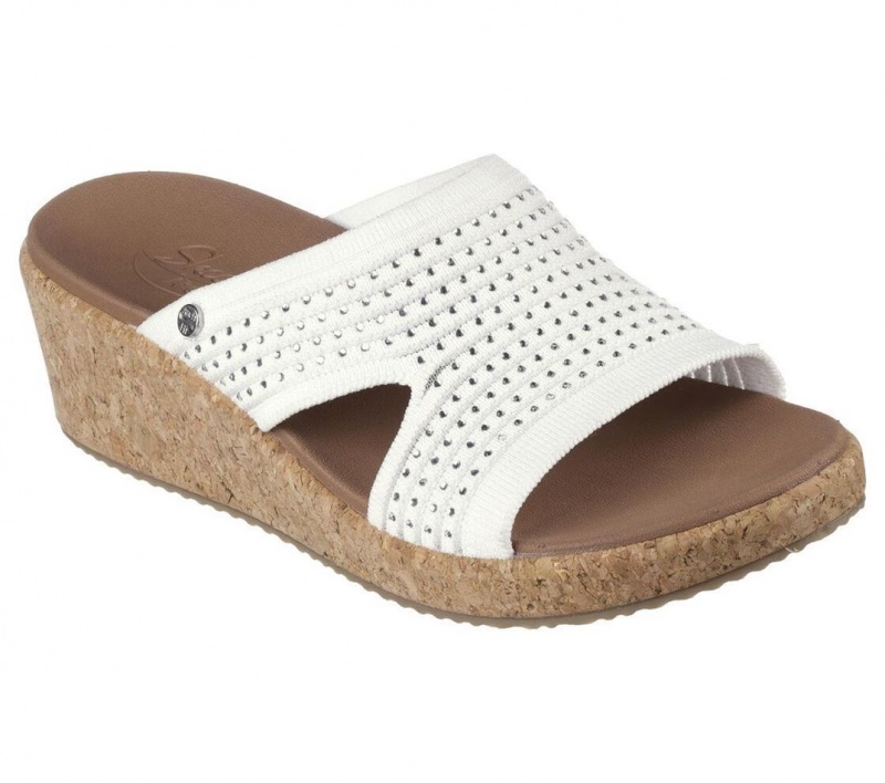 White Skechers Arch Fit Beverlee - Sweet Lacey Women's Sandals | KYPS-01893