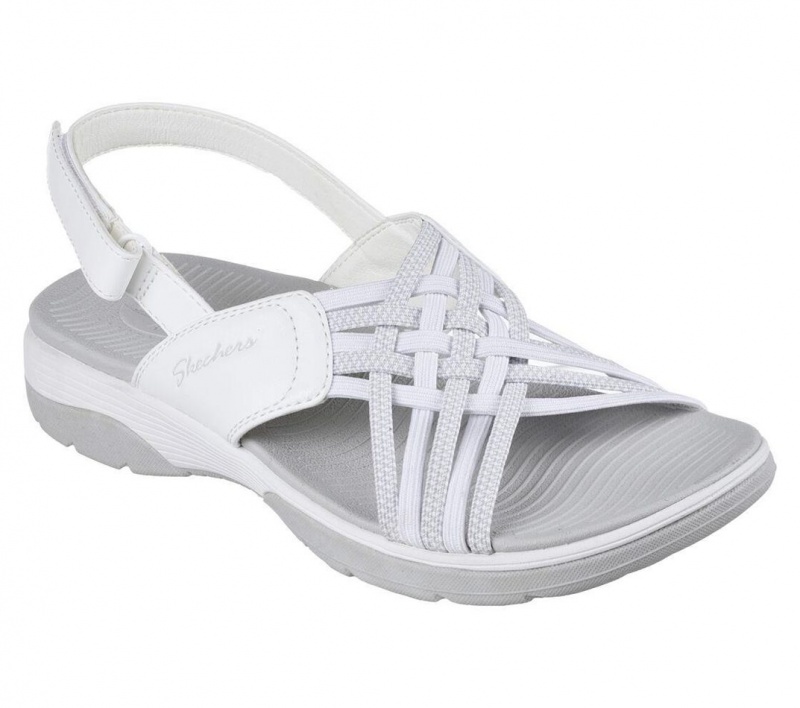 White Skechers Arch Fit Reggae Sport Women's Sandals | JGIR-70213