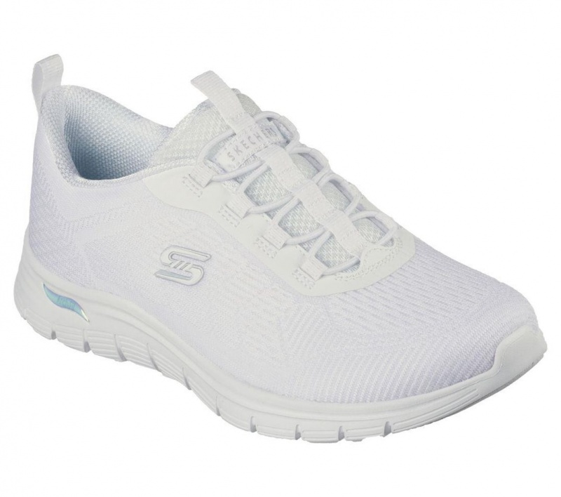 White Skechers Arch Fit Vista - Gleaming Women's Slip On | BXFK-85071