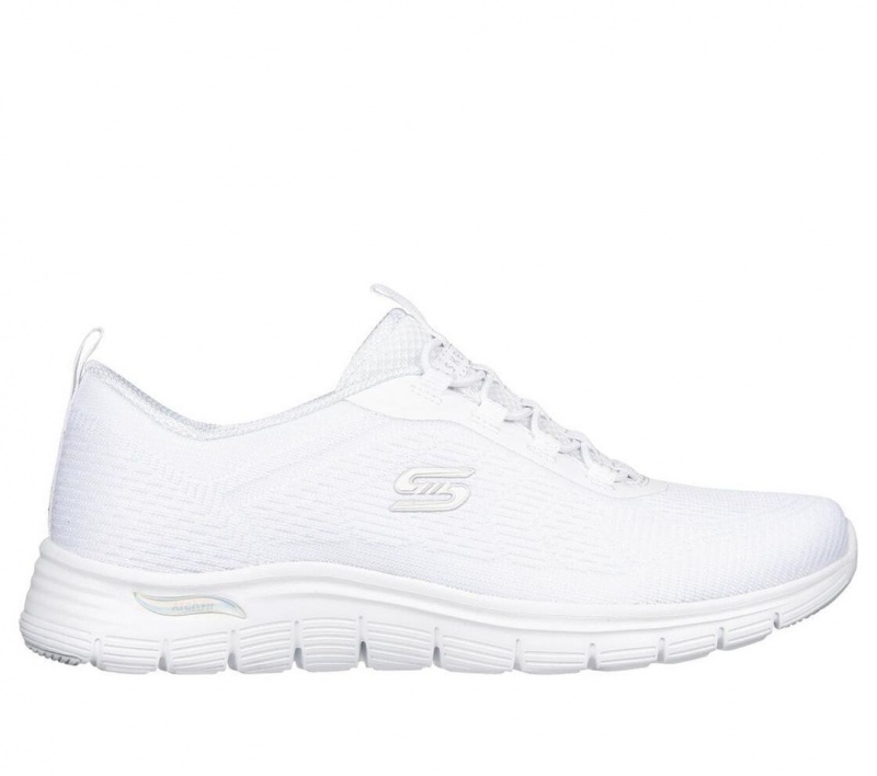 White Skechers Arch Fit Vista - Gleaming Women\'s Slip On | BXFK-85071