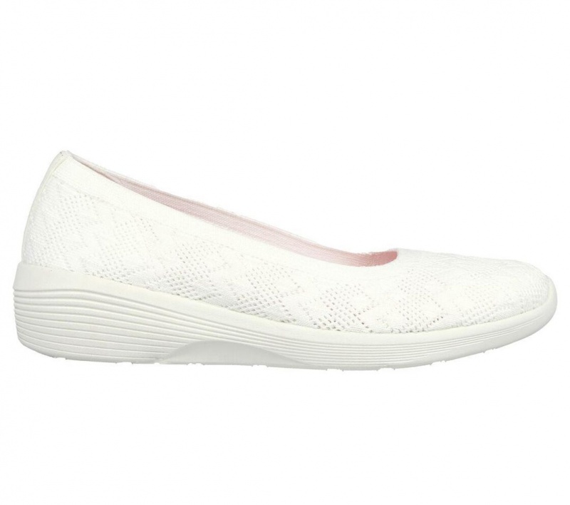 White Skechers Arya - Sweet Sentiment Women's Flats | GRBO-27158