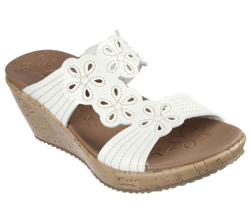 White Skechers Beverlee - Garden Picnic Women's Sandals | CUIJ-76923