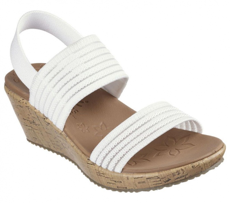 White Skechers Beverlee - Sheer Luck Women's Sandals | HXFW-63092